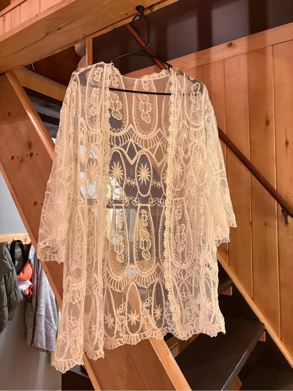 Sheer Ivory Lace Kimono